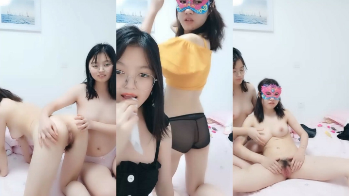 幸福老哥双飞童颜巨乳00后嫩妹长相清纯诱人粉穴，双女互摸掰穴震动棒摩擦口交后入抽插猛操高清海报