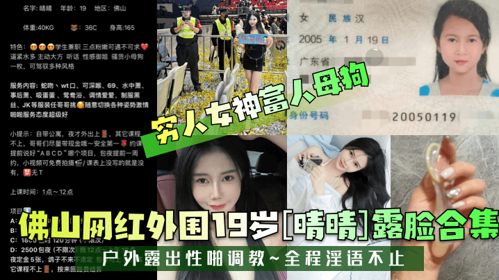 穷人女神富人母狗佛山网红外围19岁晴晴露脸合集户外露出性啪调教全程淫语不止高清海报