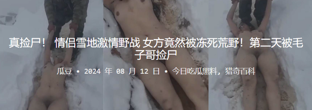 真捡尸情侣雪地激情野战女方竟然被冻死荒野第二天被毛子哥捡尸高清海报